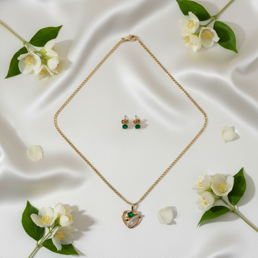Emerald Heart Jewelry Set